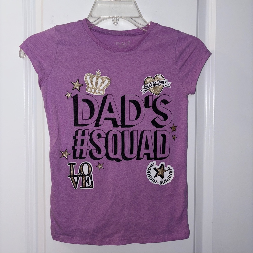 Girl’s The Children’s Place Purple Dad's #Squad T-Shirt Size: M